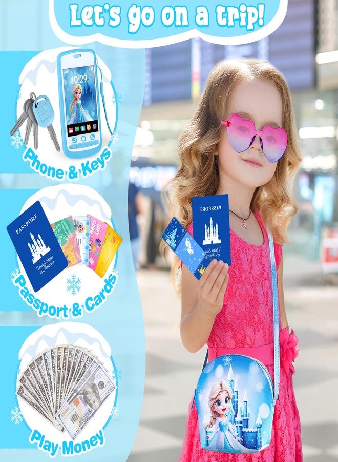 TSDATOWR Play Purse for Little Girls, Toddler Kids Toy Purse with Accessories, Pretend Play Makeup Set, Crossbody Bag, Wallet, Fake Keys, Birthday Christmas Princess Gifts Toys for Girls Ages 3 4 5 6 Year Old - Image 5